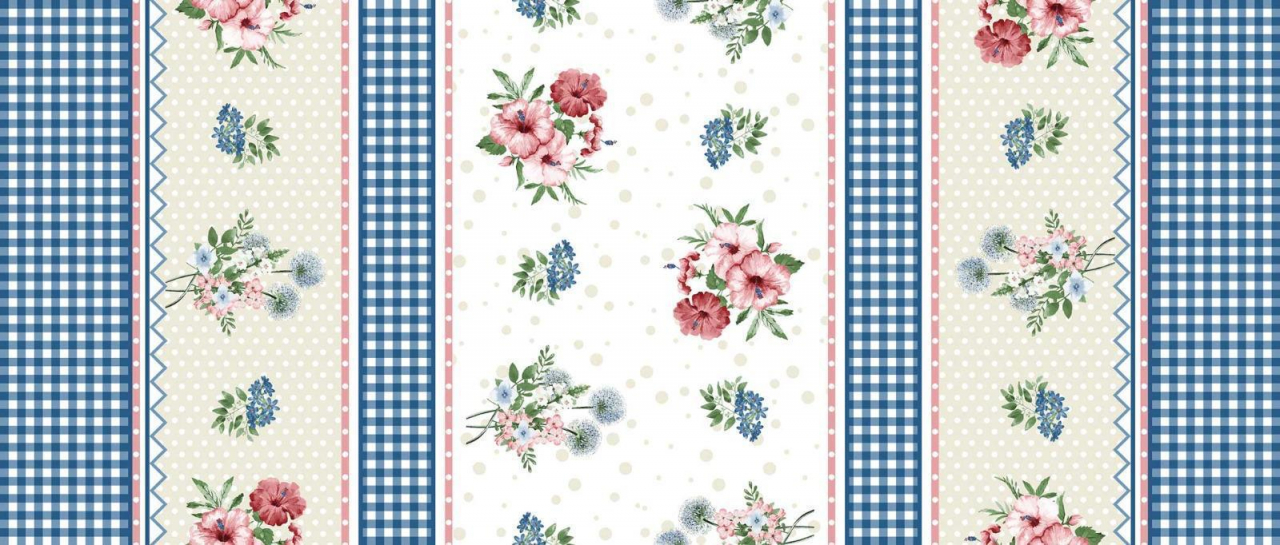 Set 3 prosoape de bucătărie, Bleu cu Flori [5]