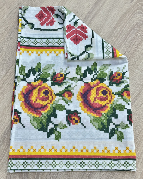 Set 3 prosoape de bucătărie, bumbac 100%, 50/60, model Floarea [2]