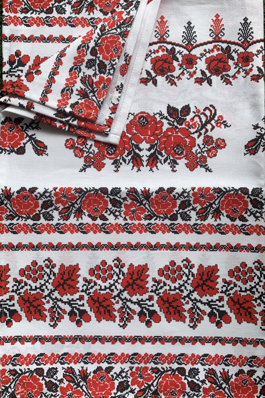 Set 3 prosoape de bucătărie cu model tradițional - Trandafiri Roșii [1]