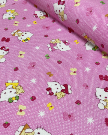 Finet - Bumbac Finet 100% | Lățime 0.9 m | Hello Kitty roz