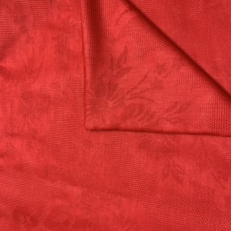 Fețe de masă cu diverse imprimeuri - Față de masă albă din damasc roșu , Flori