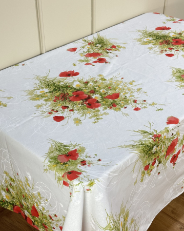 Fețe de masă cu diverse imprimeuri - Față de masă din bumbac 100%, Maci și Romaniță