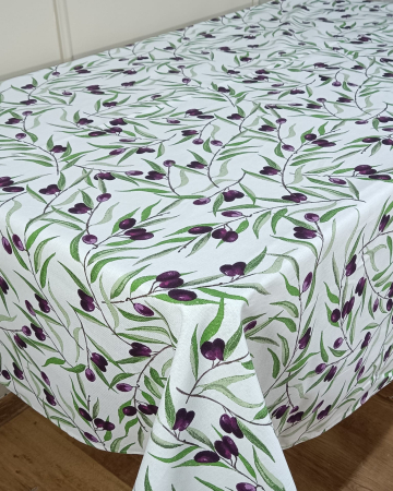 Fețe de masă cu diverse imprimeuri - Față de masă din bumbac 100%, Olive