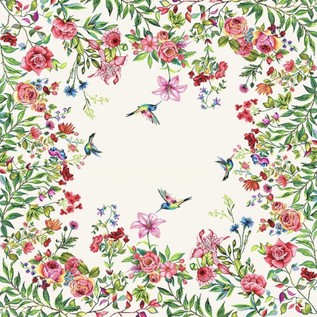 Fețe de masă tip tablou - Față de masă din bumbac tip goblen, Colibri