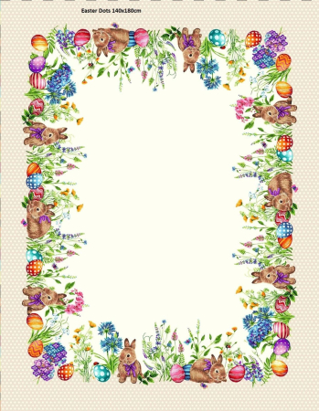 Fețe de masă tip tablou - Față de masă din bumbac tip goblen,  Easter Dots