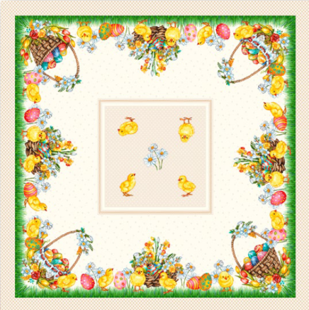 Fețe de masă tip tablou - Față de masă din bumbac tip goblen, Coş cu Ouă