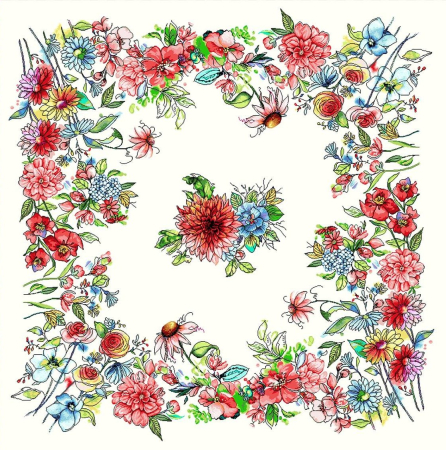 Fețe de masă tip goblen - Față de masă din bumbac tip goblen, Crizantema