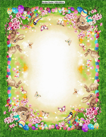 Fețe de masă tip tablou - Față de masă din bumbac tip goblen,  Iepuri si Flori de măr