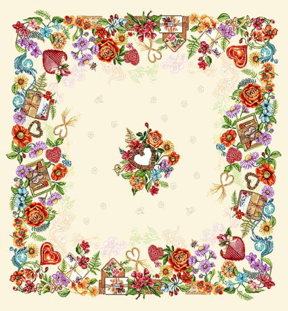 Fețe de masă tip goblen - Față de masă din bumbac tip goblen, Floria