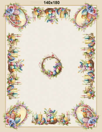 Fețe de masă tip tablou - Față de masă din bumbac tip goblen, model Pascal- Sfintele Sărbători