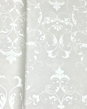 Produse pentru Casă - Față de masă impermeabilă, 100% bumbac - Alb cu decor elegant