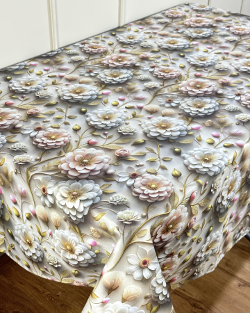 Fețe de masă Impermeabile - Față de masă impermeabilă, 100% bumbac - Clara