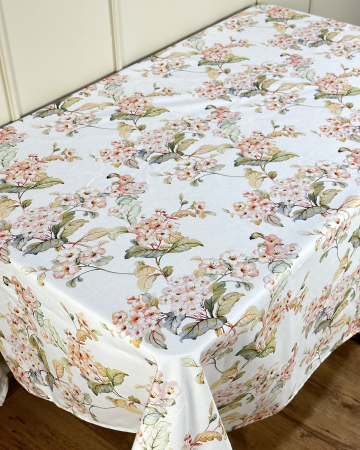 Fețe de masă Impermeabile - Față de masă impermeabilă, 100% bumbac - Crenguțe cu flori
