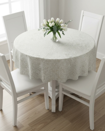 Fețe de masă Impermeabile - Față de masă impermeabilă, 100% bumbac - Design elegant 1 Crem