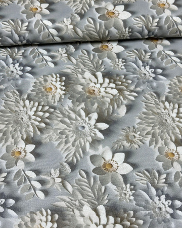 Fețe de masă Impermeabile - Față de masă impermeabilă, 100% bumbac - Flori Albe