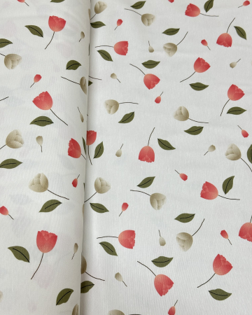 Fețe de masă Impermeabile - Față de masă impermeabilă, 100% bumbac - Lalele roz