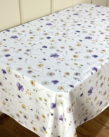Fețe de masă impermeabile - Față de masă impermeabilă, 100% bumbac - Floricele de Primăvară