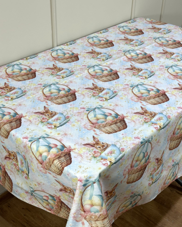 Colecția de Paște - Față de masă impermeabilă cu model de Paște - Paște Pastel