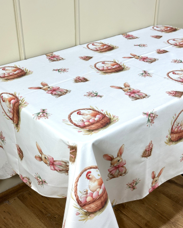 Colecția de Paște - Față de masă impermeabilă cu model de Paște - Cloșca cu pui