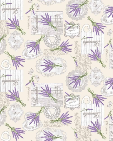 Fețe de masă cu diverse imprimeuri - Față de masă din bumbac 100%, Lavandă