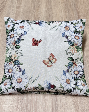 Colecția de Paște - Față pernă din bumbac tip goblen, 40/40 cm, Fluturi