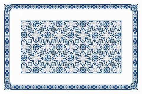 Colecția de Crăciun - Fețe de masă de Crăciun tip Tablou - Fulgi de nea