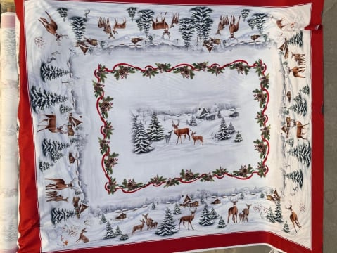 Colecția de Crăciun - Fețe de masă de Crăciun tip Tablou - Reni