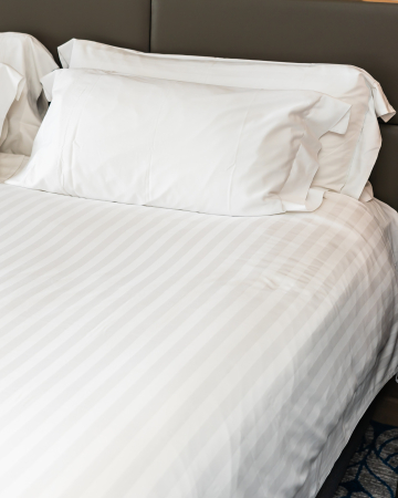 Fețe de pernă - Fețe de pernă din bumbac damasc,  Alb