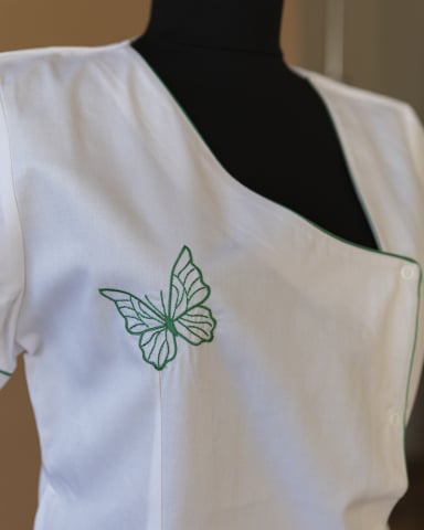 Echipamente de lucru și protecție - Halat Bella- paspoil și fluture verde