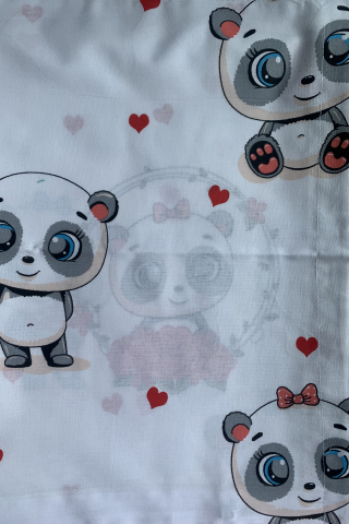 Lenjerie de pat bebe- Ursuleti panda [2]