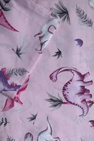 Produse pentru copii - Lenjerie de pat bebe- Dinozauri roz