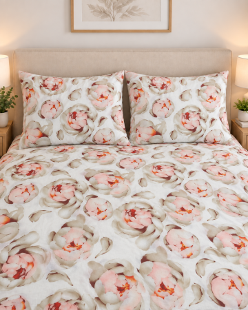 Lenjerii de pat - Lenjerie de pat cu model Boboci din bumbac ranforce 100% – Ana Confort