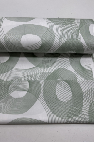 Seturi lenjerie - Lenjerie de pat din bbc satinat- Model geometric Cercuri