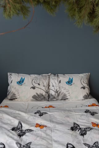 Lenjerii de pat - Lenjerie de pat din bumbac percale - Fluturi