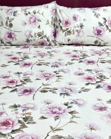 Set lenjerie Bumbac Ranforce - Lenjerie de pat din bumbac ranforce 100% - Alinora