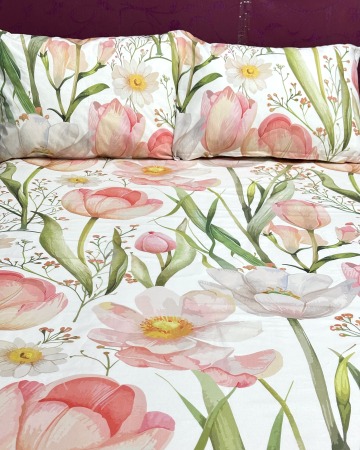 Set lenjerie Bumbac Ranforce - Lenjerie de pat din bumbac ranforce 100% - Arelia