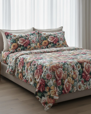 Set lenjerie Bumbac Ranforce - Lenjerie de pat din bumbac ranforce 100% - Calisse