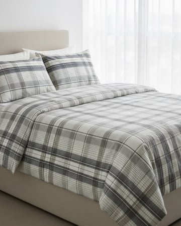 Set lenjerie Bumbac Ranforce - Lenjerie de pat din bumbac ranforce 100% - Carouri