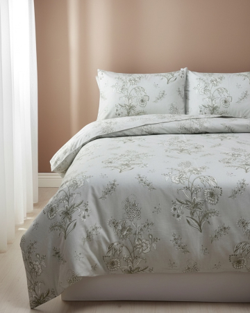 Set lenjerie Bumbac Ranforce - Lenjerie de pat din bumbac ranforce 100% - Margot verde