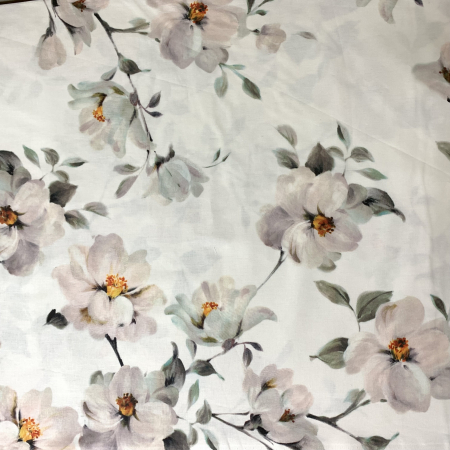 Lenjerii de pat - Lenjerie de pat din bumbac ranforce- Flori Albe