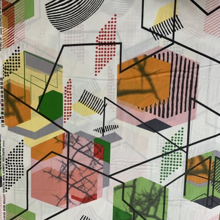 Seturi de lenjerie din Bumbac Satinat - Lenjerie de pat dublu din bbc satinat- Geometric colorat