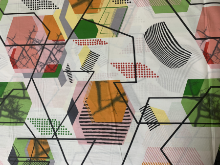 Lenjerie de pat dublu din bbc satinat- Geometric colorat [1]