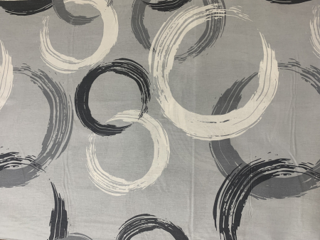 Lenjerie de pat dublu din bbc satinat- Cercuri Alb-Negru [1]