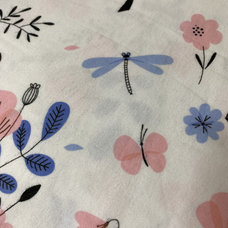 Lenjerie de pat din finet bumbac 100% - Flori si libelule [1]