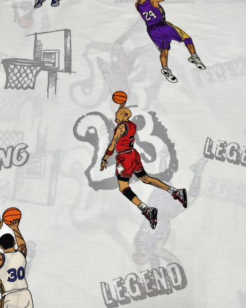 Lenjerii pentru copii - Lenjerie de pat pentru copii din bumbac ranforce 100% - Baschet