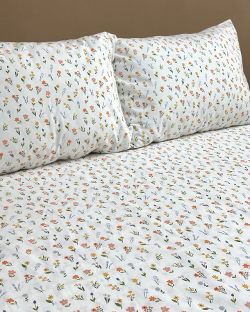 Set lenjerie Bumbac Ranforce - Lenjerie pat bumbac ranforce 100%|Flori Mici