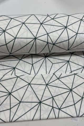 Metraje - Metraj Bumbac Ranforce - Model geometric- linii smarald