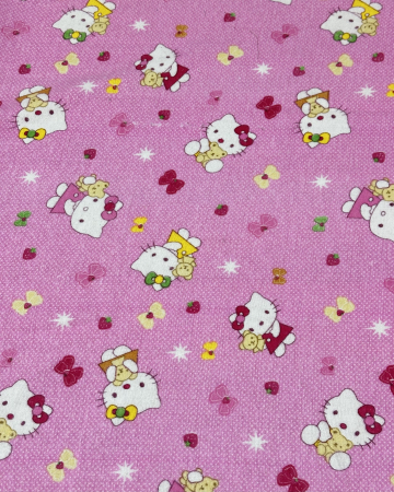 Pelinci din finet - Pelincă bumbac Finet pentru Bebeluși | 0.9 x 0.9 m | Hello Kitty roz