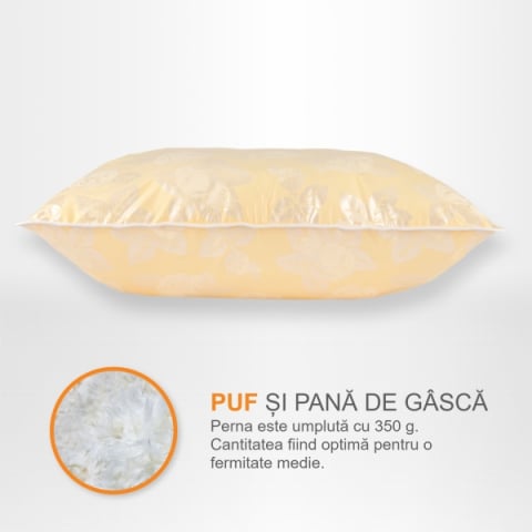 Produse pentru Casă - Perne cu Puf și Pană de Gâscă, 70*70, Auriu