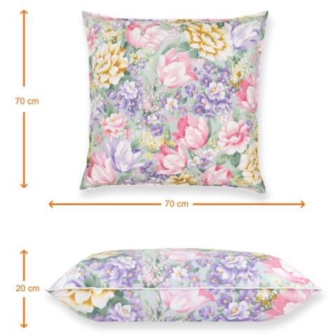 Perne cu Puf și Pană de Gâscă, 70*70, Flori Mov [1]